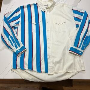 Vintage Western Saddlebrook Vibrant Striped Button Down Shirt